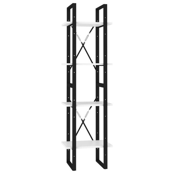 vidaXL 4-Tier Book Cabinet White 40x30x140 cm Engineered Wood