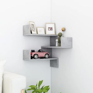 vidaXL Wall shelves Wall-Mounted Concrete Grey 40 x 40 x 49.5 cm