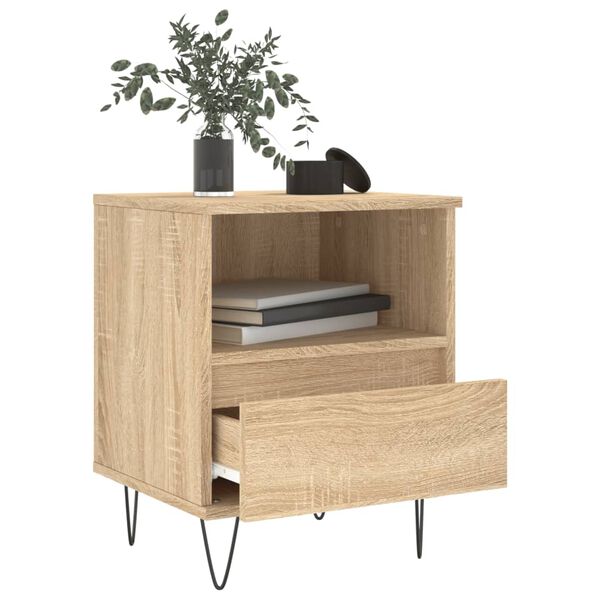 vidaXL Bedside Cabinet Sonoma Oak 40x35x50 cm Engineered Wood