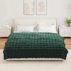 vidaXL Faux Rabbit Fur Blanket 4 pcs Dark Green 150 x 220 cm Polyester