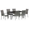 vidaXL Garden Dining Set 7 pcs Grey Powder-Coated Steel