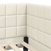 vidaXL Corner Bed Frame with Headboard Cream 90 cm x 200 cm Velvet