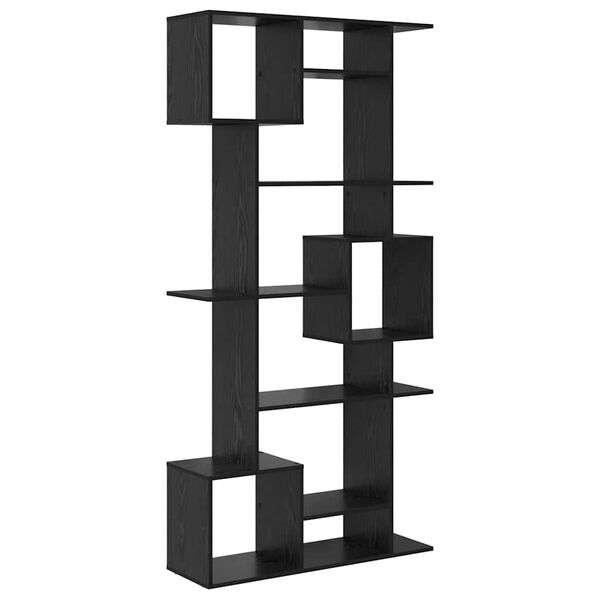 vidaXL Book Cabinet Black Oak 92 x 29 x 188 cm Engineered Wood