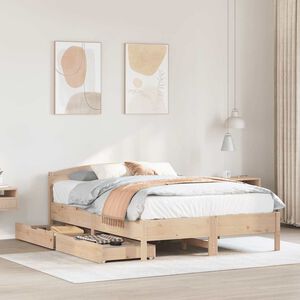 vidaXL Bed Frame without Mattress 120x190 cm Small Double Solid Wood Pine