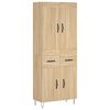 vidaXL Highboard Sonoma Oak 69.5x34x180 cm Engineered Wood