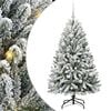 vidaXL Artificial Christmas Tree Green and White 150 cm PVC and Metal