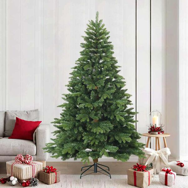 vidaXL Artificial Hinged Christmas Tree Green 240 cm PVC, PE and steel