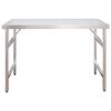vidaXL Kitchen Work Table with Overshelf 120x60x115 cm Stainless Steel