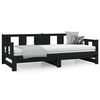 vidaXL Pull-out Day Bed without Mattress Black Solid Wood Pine 2x cm