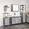 vidaXL Bathroom Furniture Set with Drawer 3 pcs Grey sonoma and Black