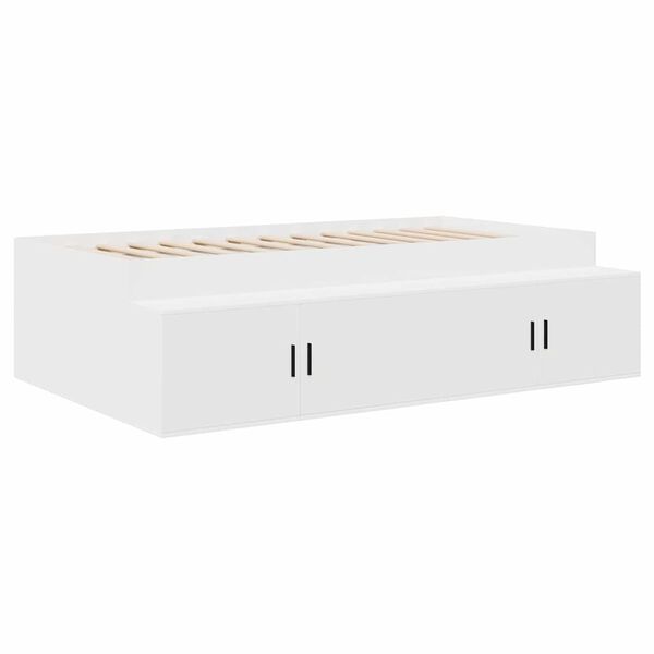 vidaXL Bed Frame with Drawer White 100 x 200 cm Engineered Wood