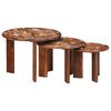 vidaXL Nesting Coffee Tables 3 pcs Multicolour Solid Reclaimed Wood