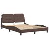vidaXL Bed Frame without Mattress "Zadar" Brown 140x190 cm Faux Leather
