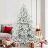 vidaXL Artificial Hinged Christmas Tree White 180 cm PVC and Steel