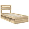 vidaXL Bed Frame with Headboard Sonoma 90 x 190 cm Solid Pine Wood