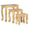 vidaXL 3 Piece Nesting Table Set Solid Mango Wood