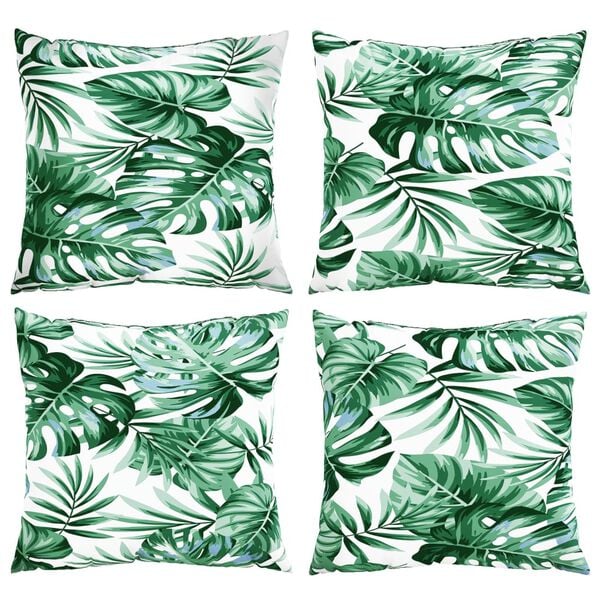vidaXL Sofa Cushions 4 pcs Leaf Pattern 60x60 cm Fabric