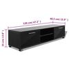 vidaXL TV Cabinet High-Gloss Black 120x40.5x35 cm