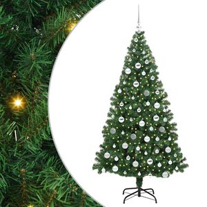 vidaXL Artificial Christmas Tree with 300 LEDs with Stand Green 180 cm
