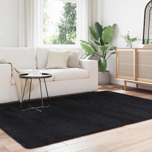 vidaXL Shaggy Rug High Pile NAVARRA Black 160x230 cm Polyester