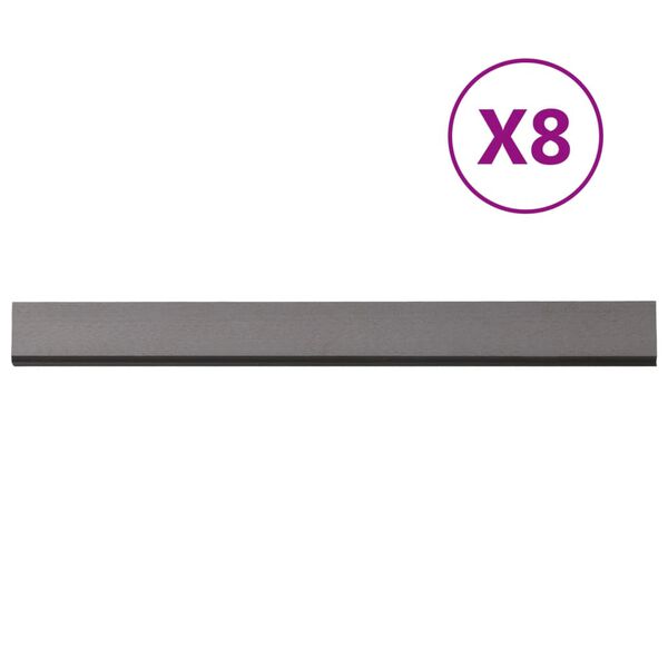vidaXL Wall Cladding Panels 8 pcs Grey 170x15 cm WPC
