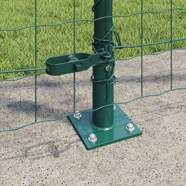 vidaXL Fence with Post Green 1.2 x 10 m Steel