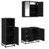 vidaXL Bathroom Furniture Set 3 pcs Black Oak Engineered Wood
