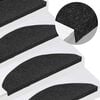 vidaXL Stair Mats Self-adhesive 15 pcs 65x22,5x3,5 cm Black