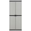 vidaXL Garden Storage Cabinet with 3 Shelves Grey&Black 68x40x168 cm