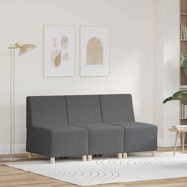 vidaXL Modular Sofa Unit Armless 3 pcs Dark Grey 55 x 74 x 82 cm