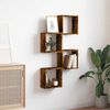 vidaXL Wall Cube Shelves 4 pcs Smoked Oak 30x15x30 cm