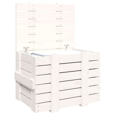 vidaXL Storage Box White 58x40.5x42 cm Solid Wood Pine