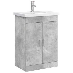 vidaXL Bathroom Furniture Set Concrete Grey 61 x 40 x 84.5 cm