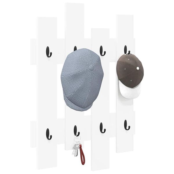 vidaXL Wall-Mounted Coat Rack White 60 x 3 x 82 cm Engineered wood