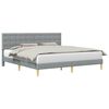 vidaXL Bed Frame with Headboard Light Grey 180 x 200 cm Fabric
