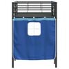 vidaXL Kids'Loft Bed Frame with Curtains Black and Blue 74.5 x 190 cm
