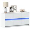 vidaXL TV Cabinet with LED White 100x34x50 cm Engineered Wood