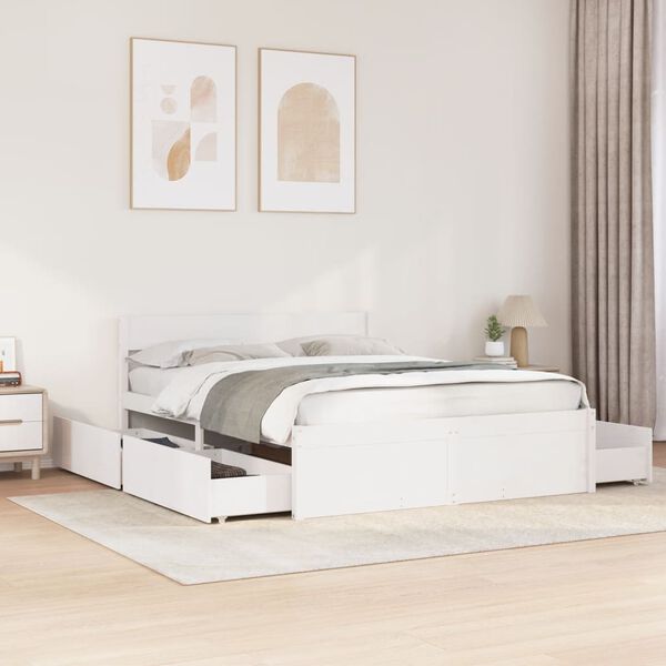 vidaXL Bed Frame without Mattress White 160x200 cm Solid Wood Pine