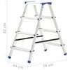 vidaXL Aluminium Double-Sided Step Ladder 4 Steps 90 cm