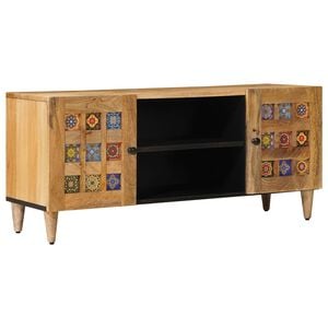 vidaXL TV Cabinet Natural 105 x 33.5 x 46 cm Solid Mango Wood