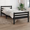 vidaXL Bed Frame without Mattress Black Solid Wood 90x200 cm