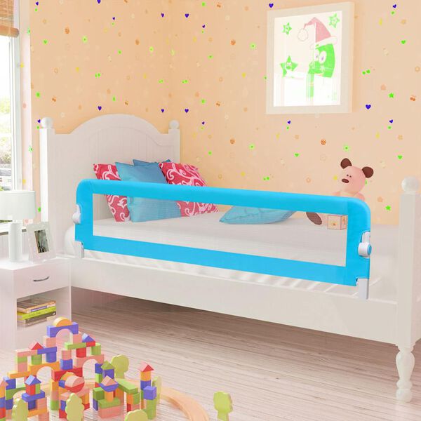 vidaXL Toddler Safety Bed Rail Blue 120x42 cm Polyester
