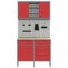 vidaXL Work Cabinet Set with Drawer with Shelf with Storage 5 pcs Red