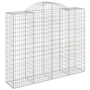 vidaXL Arched Gabion Basket 200x50x160/180 cm Galvanised Iron