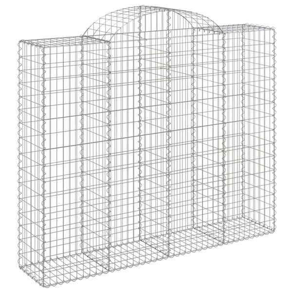 vidaXL Arched Gabion Basket 200x50x160/180 cm Galvanised Iron