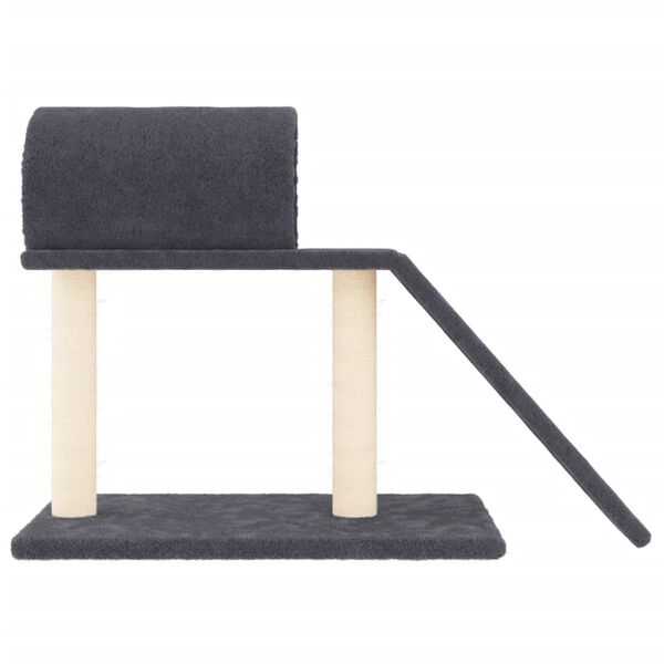 vidaXL Cat Scratching Posts with Tunnel and Ladder Dark Grey 55.5 cm