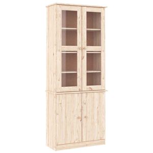 vidaXL Glass Display Cabinet "ALTA" 77x35x186,5 cm Solid Wood Pine