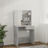 vidaXL Dressing Table with LED Concrete Grey 74.5x40x141 cm