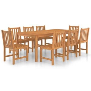 vidaXL Garden Dinings Set | Warm Brown | Solid Teak Wood | Large | Durable