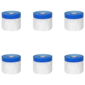 vidaXL Masking Film with Adhesive Tape 6 pcs Transparent and Blue